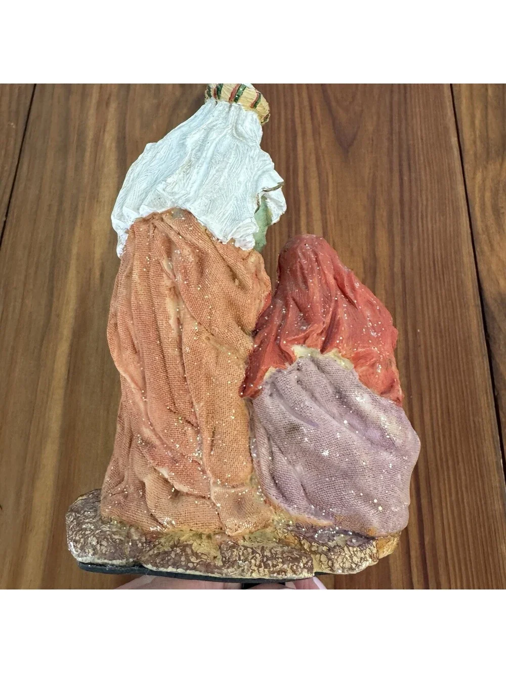 Vintage Nativity Scene Holy Family Christmas Stocking Hanger Holder Mantel Decor